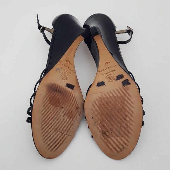 🔴SOLD🔴Ann Taylor patent leather wedge low heel sandal 8M - Picture 5 of 8